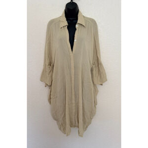 Myrah Penaloza Kaftan Dress OS Bamboo Pockets Beachy Lagenlook Minimalist NWOT